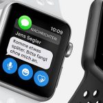 Apple Watch mit eingegangener Nachricht