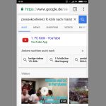 Mobile Google-Suche mit angezeigten Videos