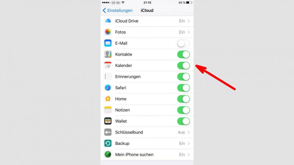 Iphone Kalender Weg Nach Icloud 