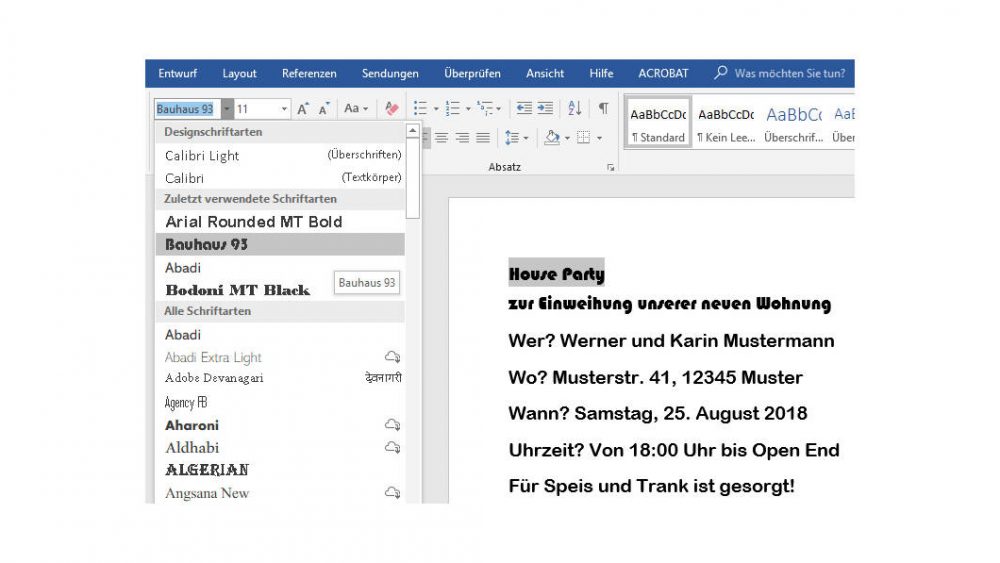 Stilvolle Einladungskarten Mit Word 2016 Gestalten Updated