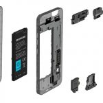 Das Fairphone 3 als Explosionsdiagramm