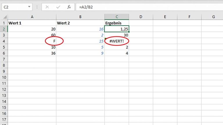 WENNFEHLER hilft, Fehlermeldungen in Excel zu bearbeiten