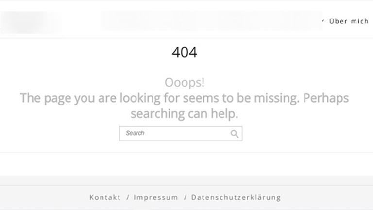 Error 404 Tippfehler in der URL
