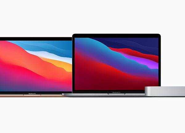 Produktfoto der aktualisierten Mac-Systeme: MacBook Air, MacBook Pro und Mac mini.