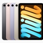 Produktfoto des iPad mini in den vier verfügbaren Farben.