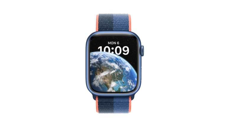 Foto einer Apple Watch, auf der ein neues Watchface zu sehen ist.