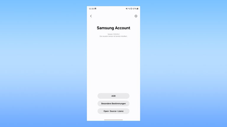 Screenshot der Samsung-Account-Informationen.